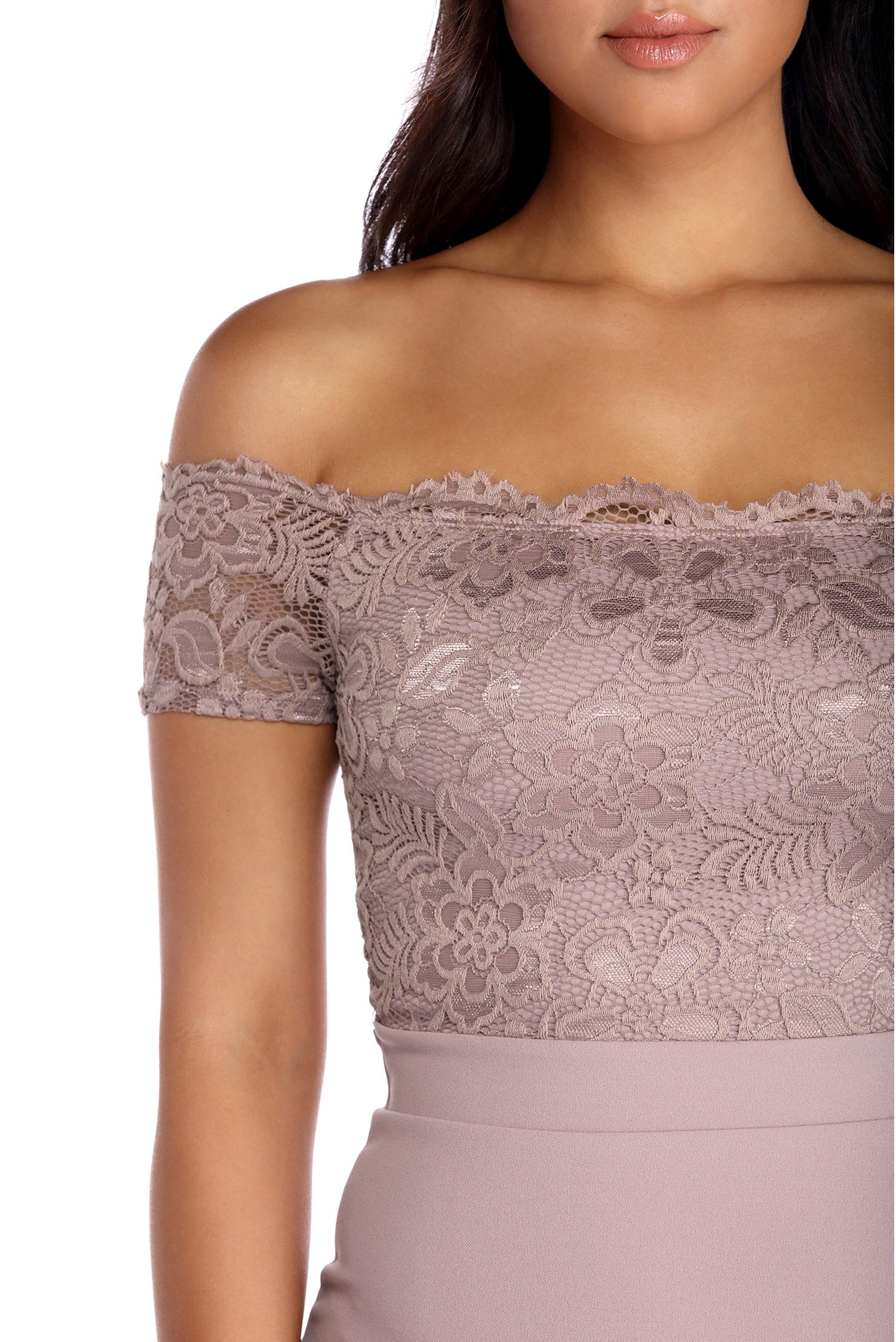 Lola Off The Shoulder Lace Dress - Image 6