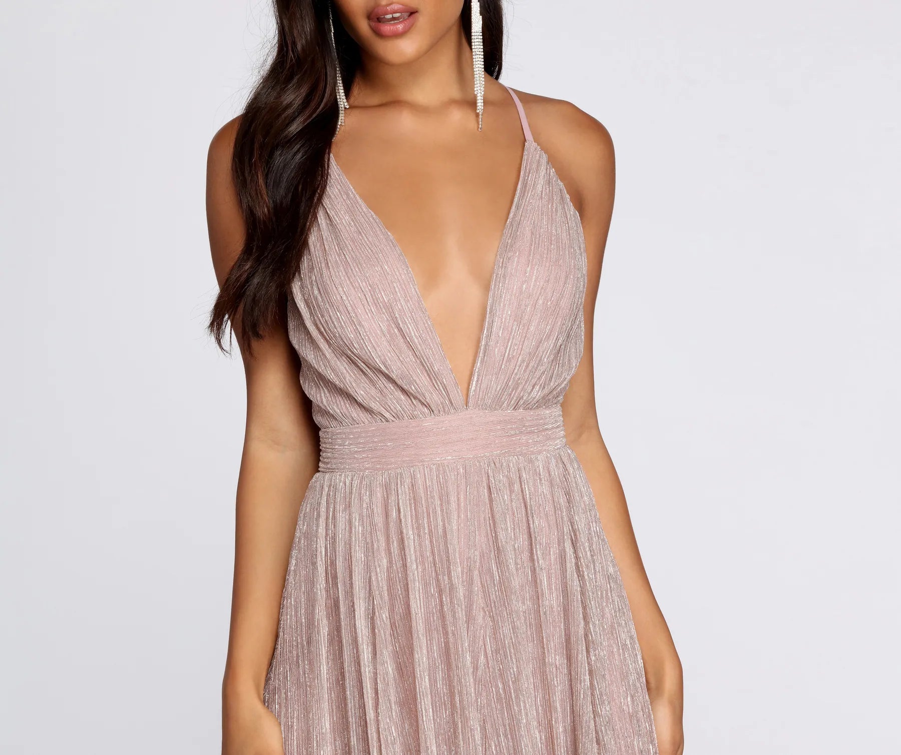 Haley Formal Shimmering Metallic Dress - Image 2
