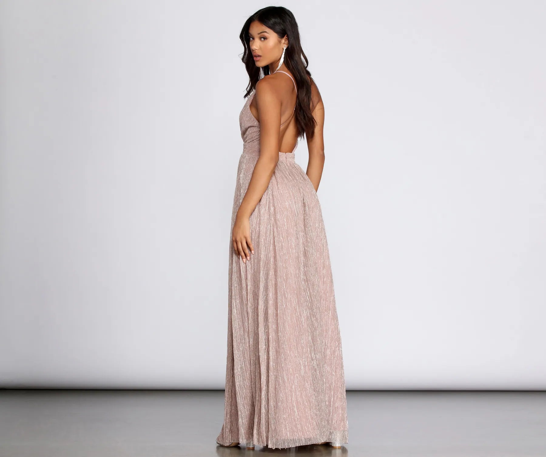 Haley Formal Shimmering Metallic Dress - Image 4