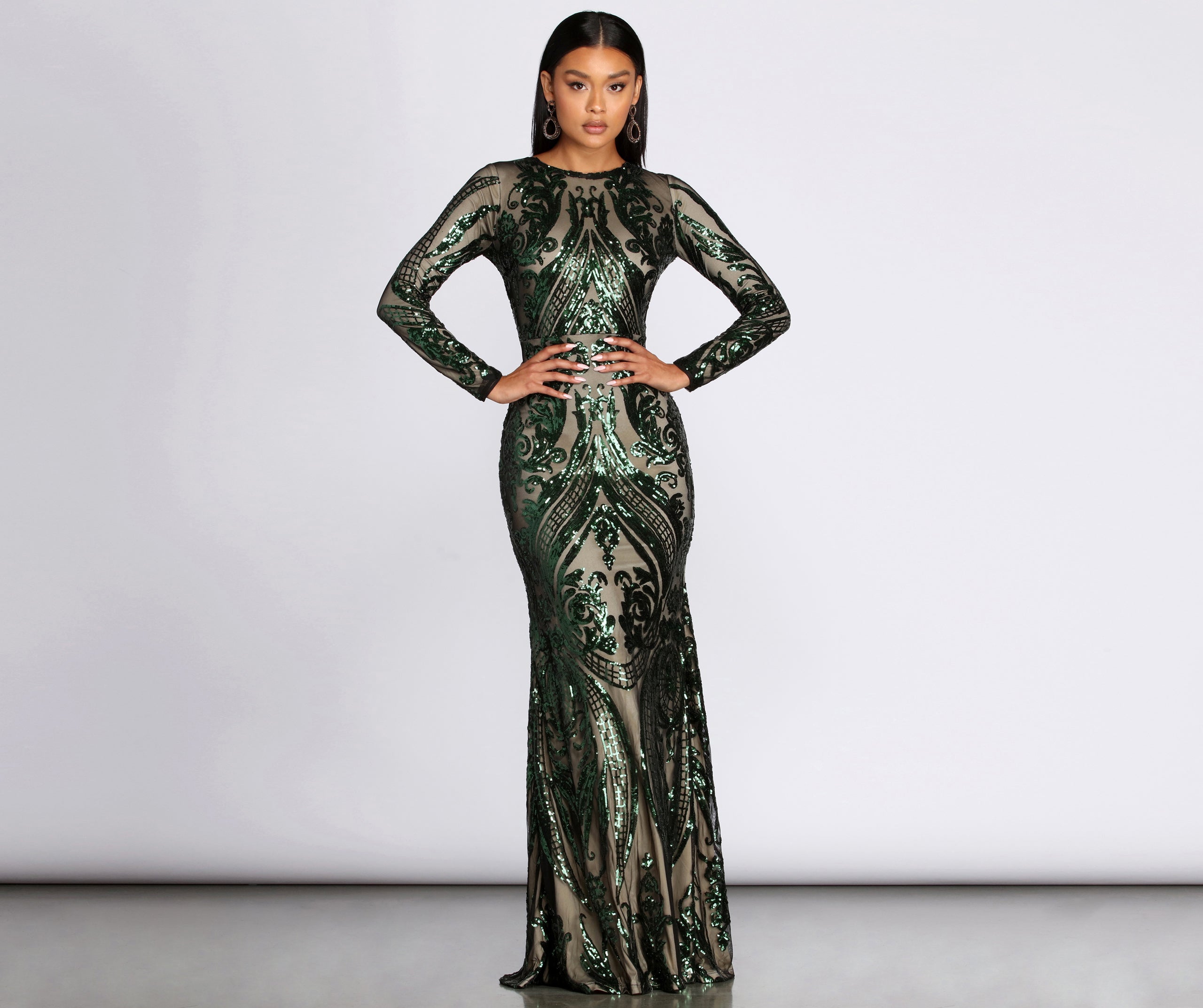 Alexandria Formal Sequin Scroll Dress - Image 2
