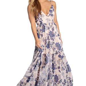 Zara Formal Rose Chiffon Dress