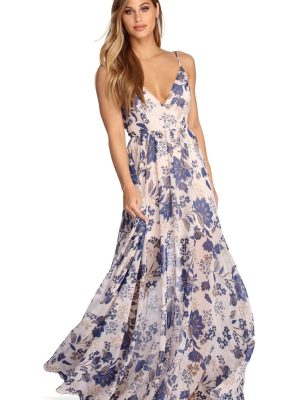 Zara Formal Rose Chiffon Dress