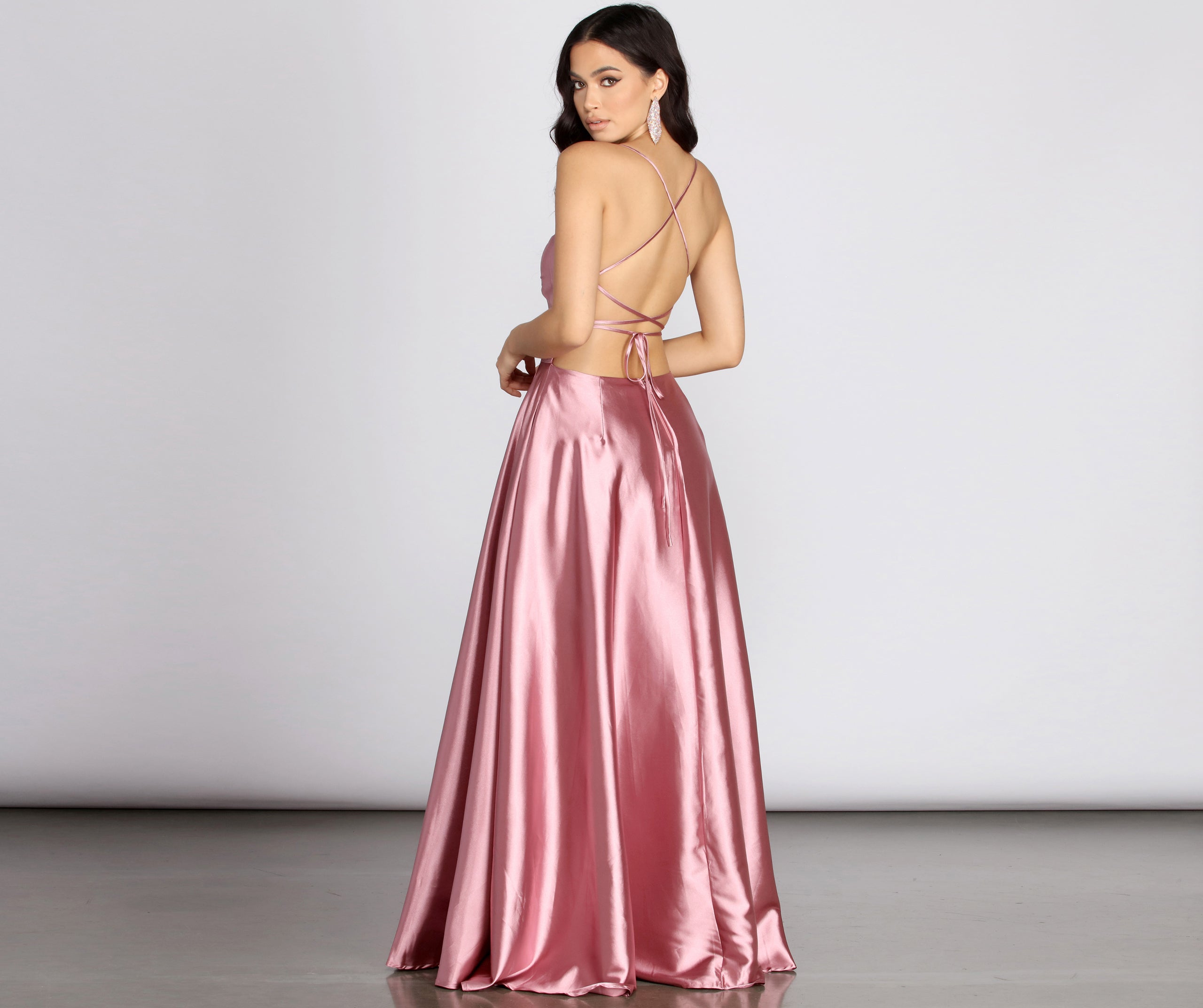 Anne Formal Lattice Satin Dress - Image 2