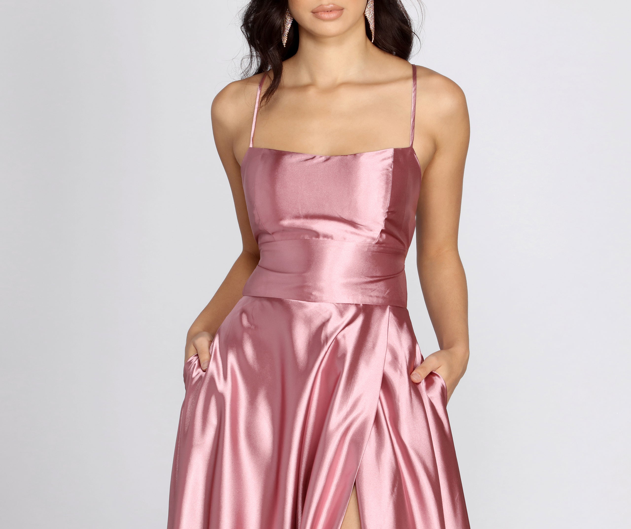 Anne Formal Lattice Satin Dress - Image 3