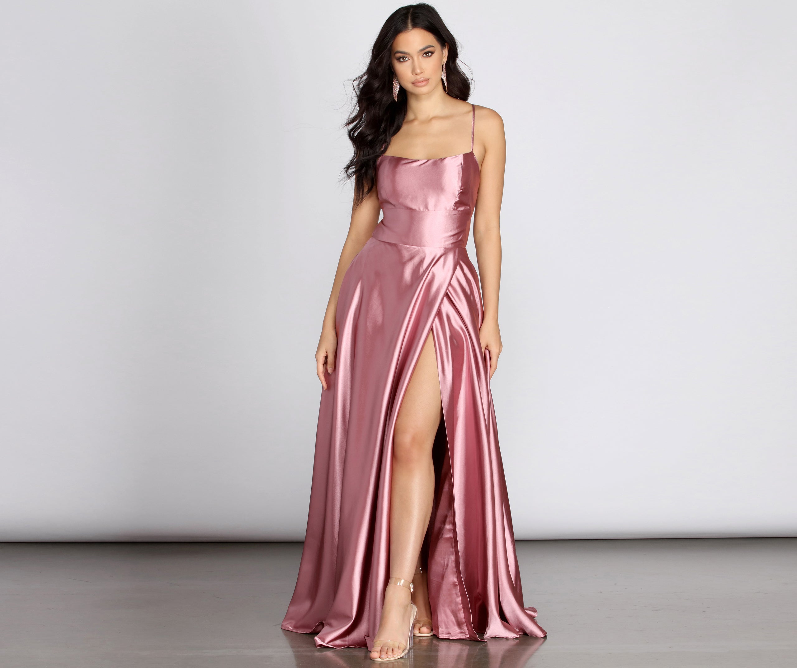 Anne Formal Lattice Satin Dress - Image 5
