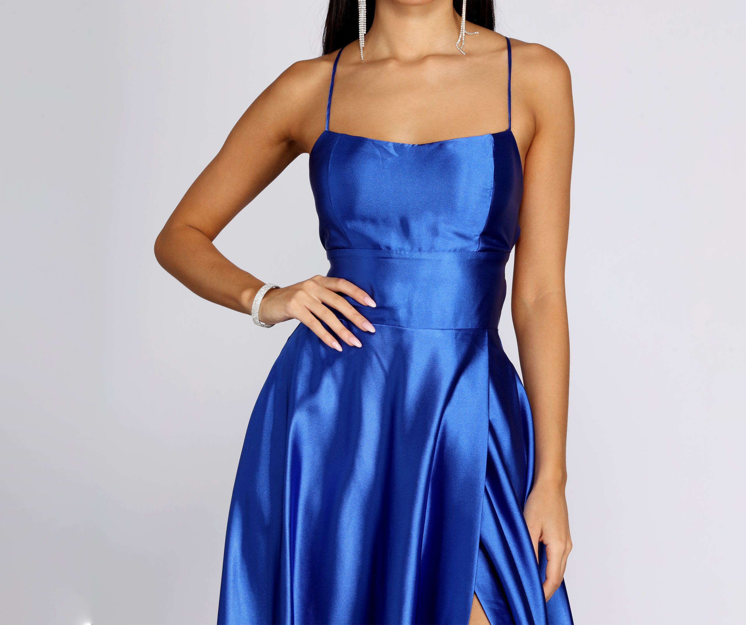 Anne Formal Lattice Satin Dress - Image 8