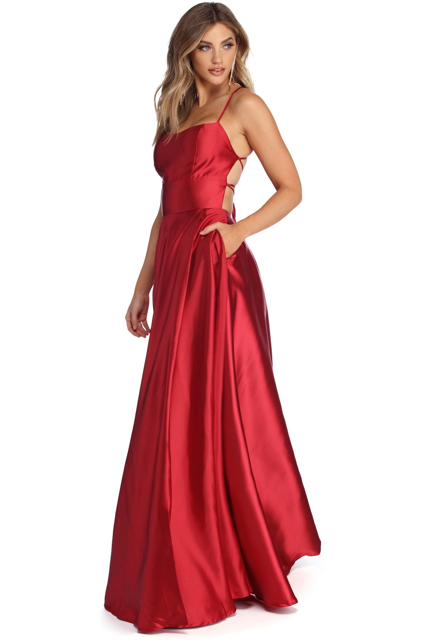 Anne Formal Lattice Satin Dress - Image 16