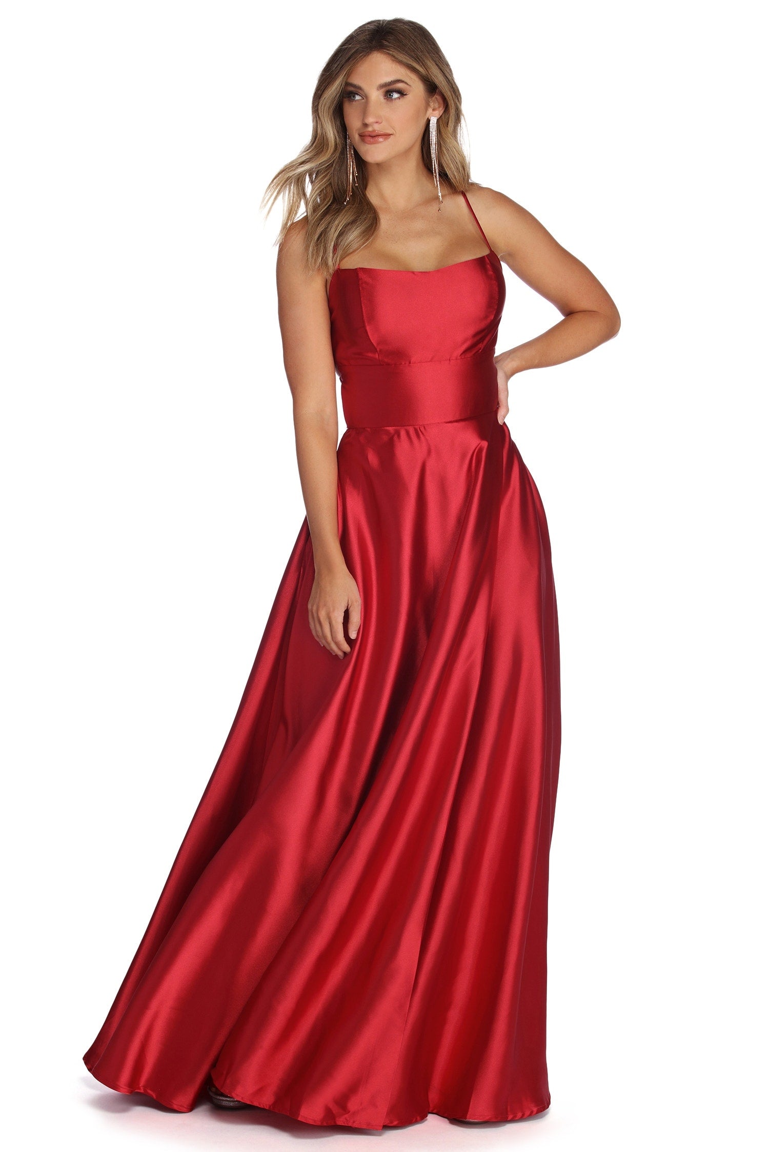 Anne Formal Lattice Satin Dress - Image 17