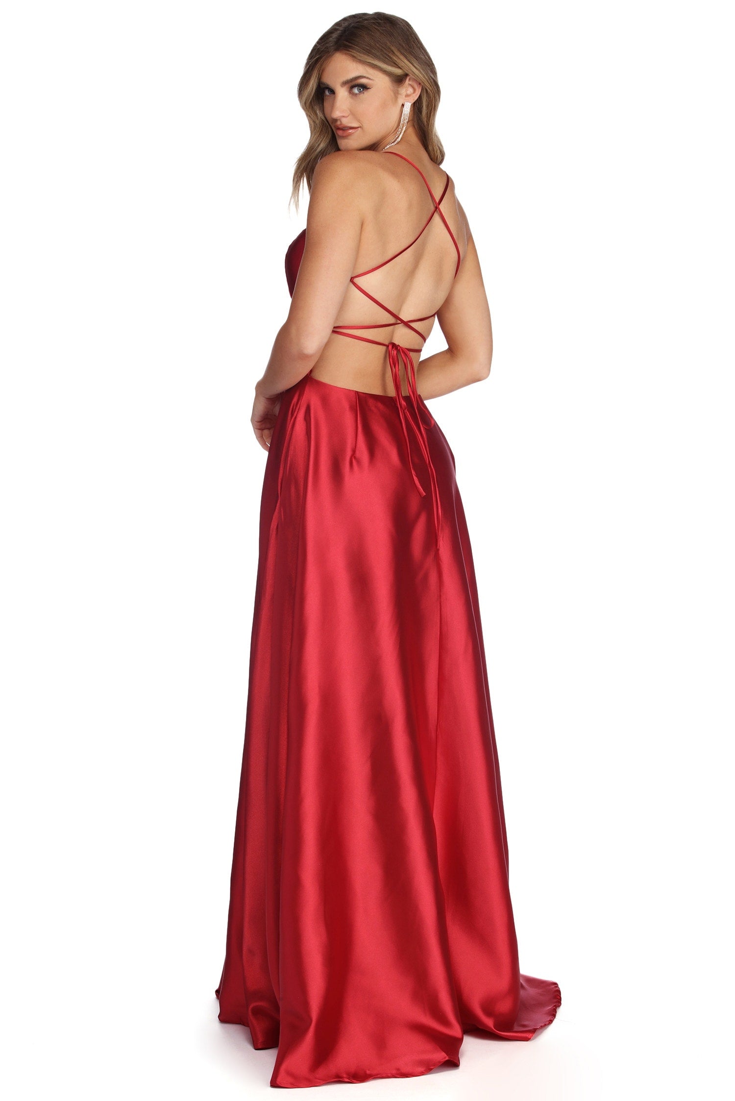 Anne Formal Lattice Satin Dress - Image 18