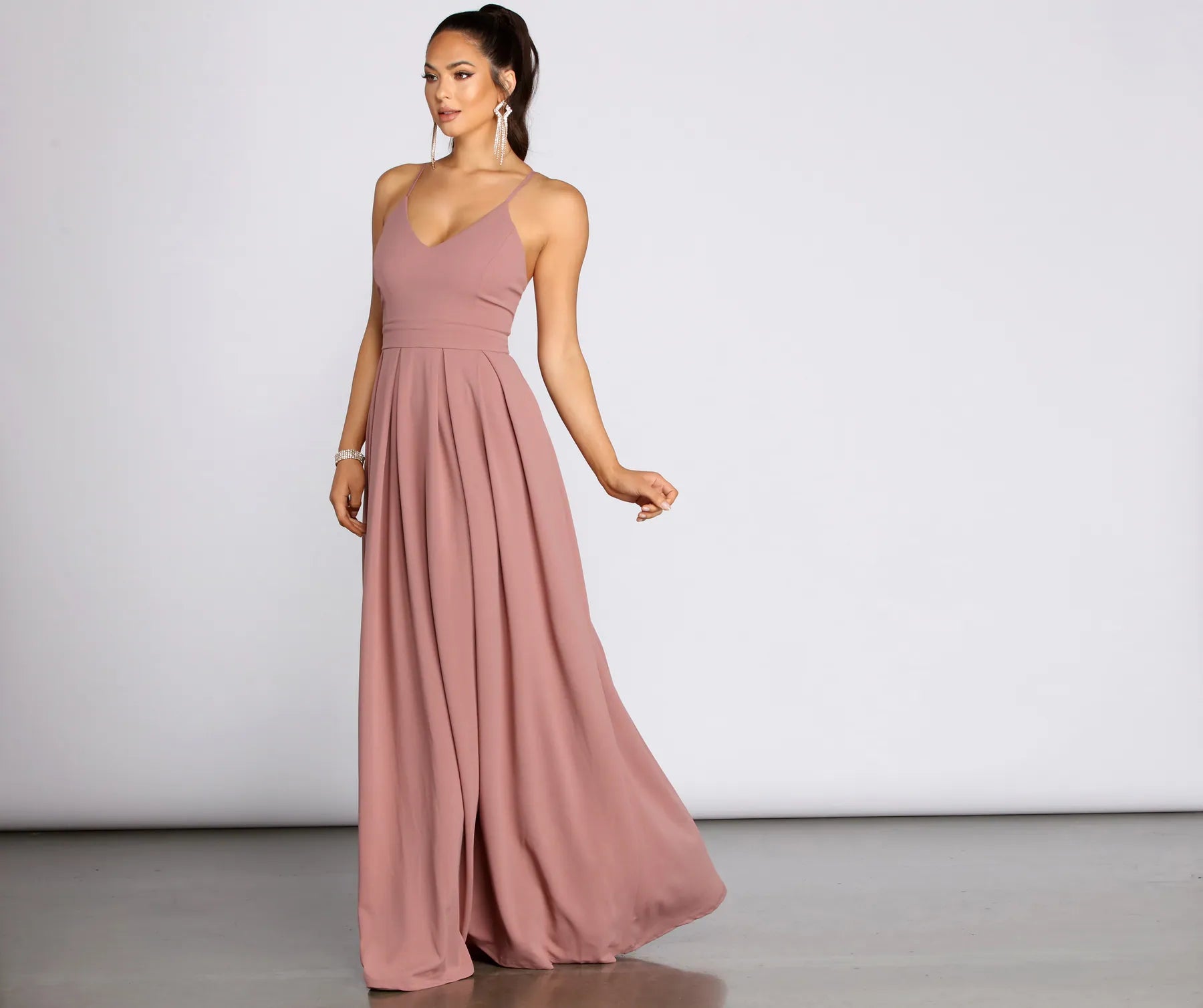 Marlowe Formal Long Pleated Dress - Image 3