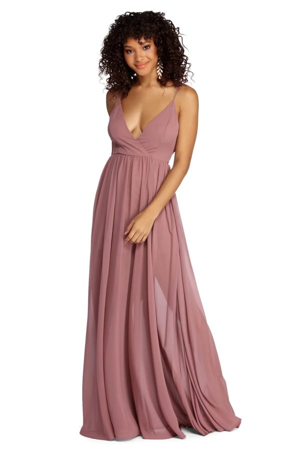 Zara Formal Rose Chiffon Dress - Image 13