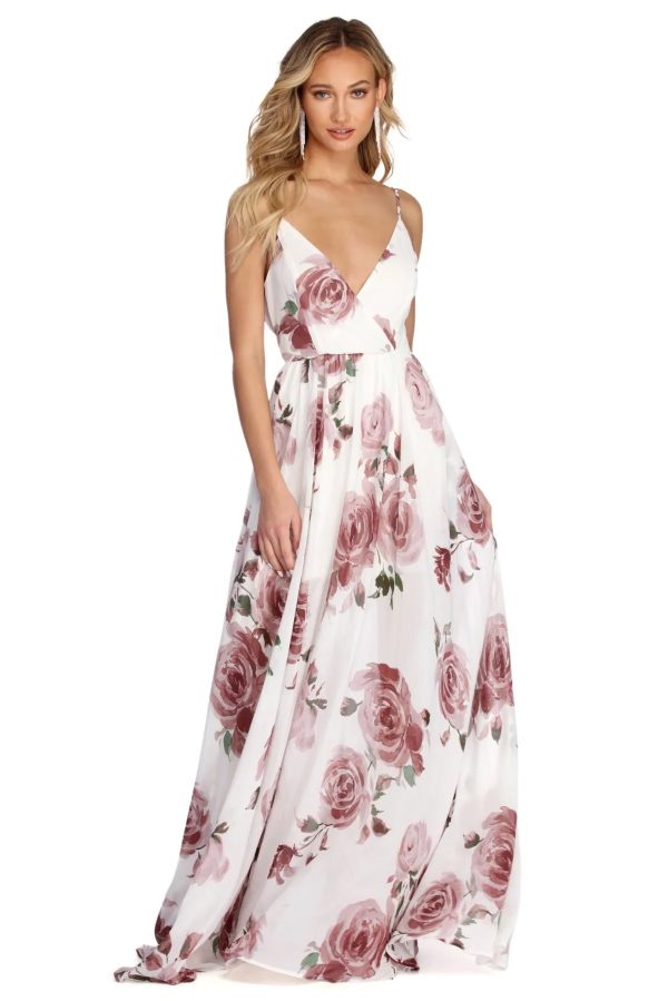Zara Formal Rose Chiffon Dress - Image 6