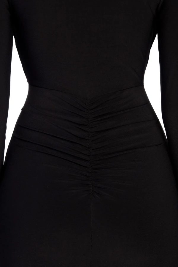 Denise Formal Plunging Ruched Dress - Image 5