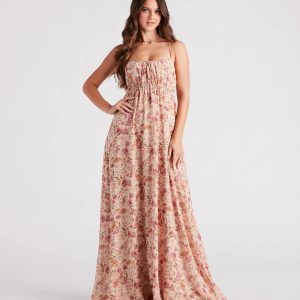 Danika Formal Chiffon Floral A-Line Dress