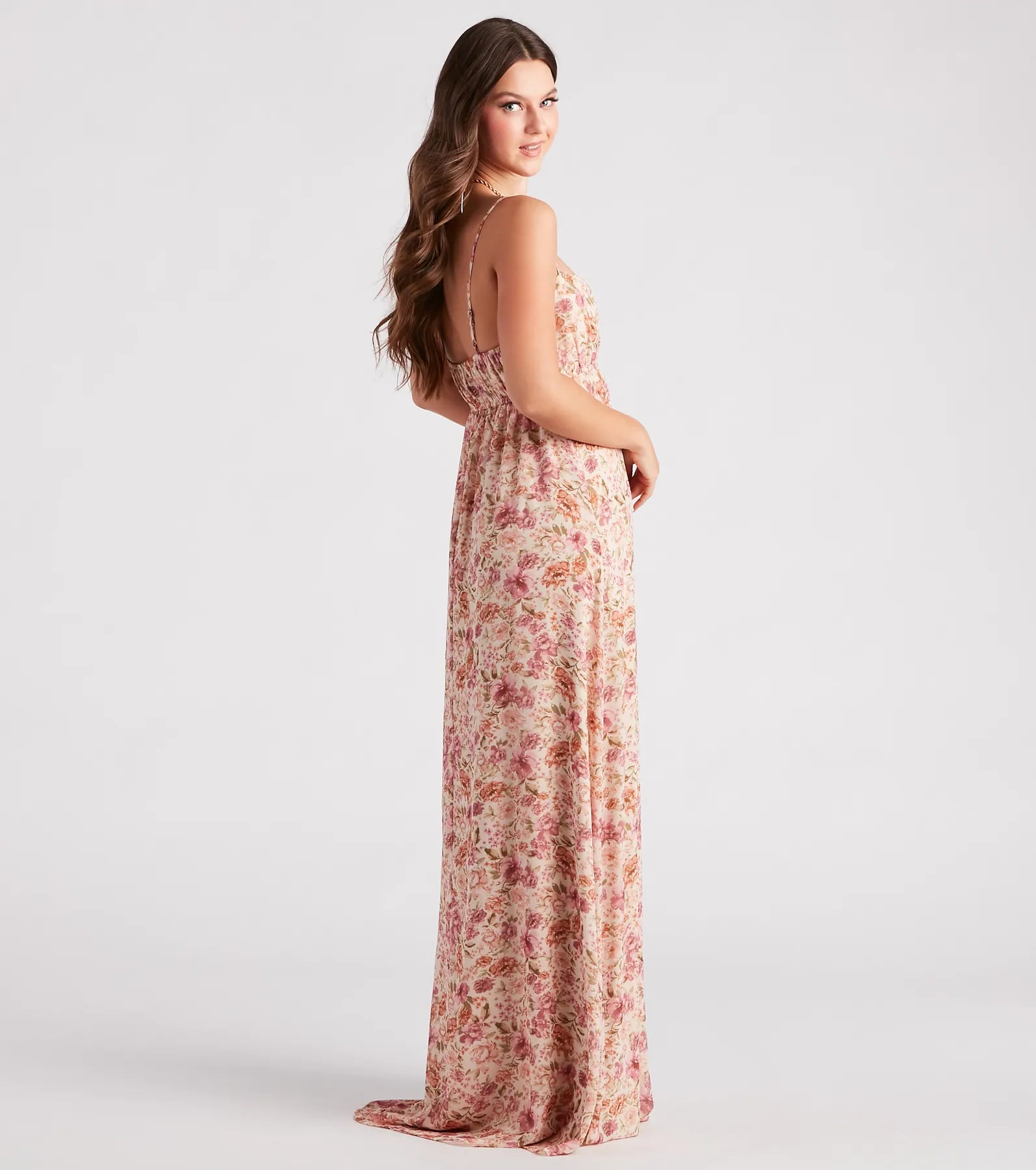 Danika Formal Chiffon Floral A-Line Dress - Image 2