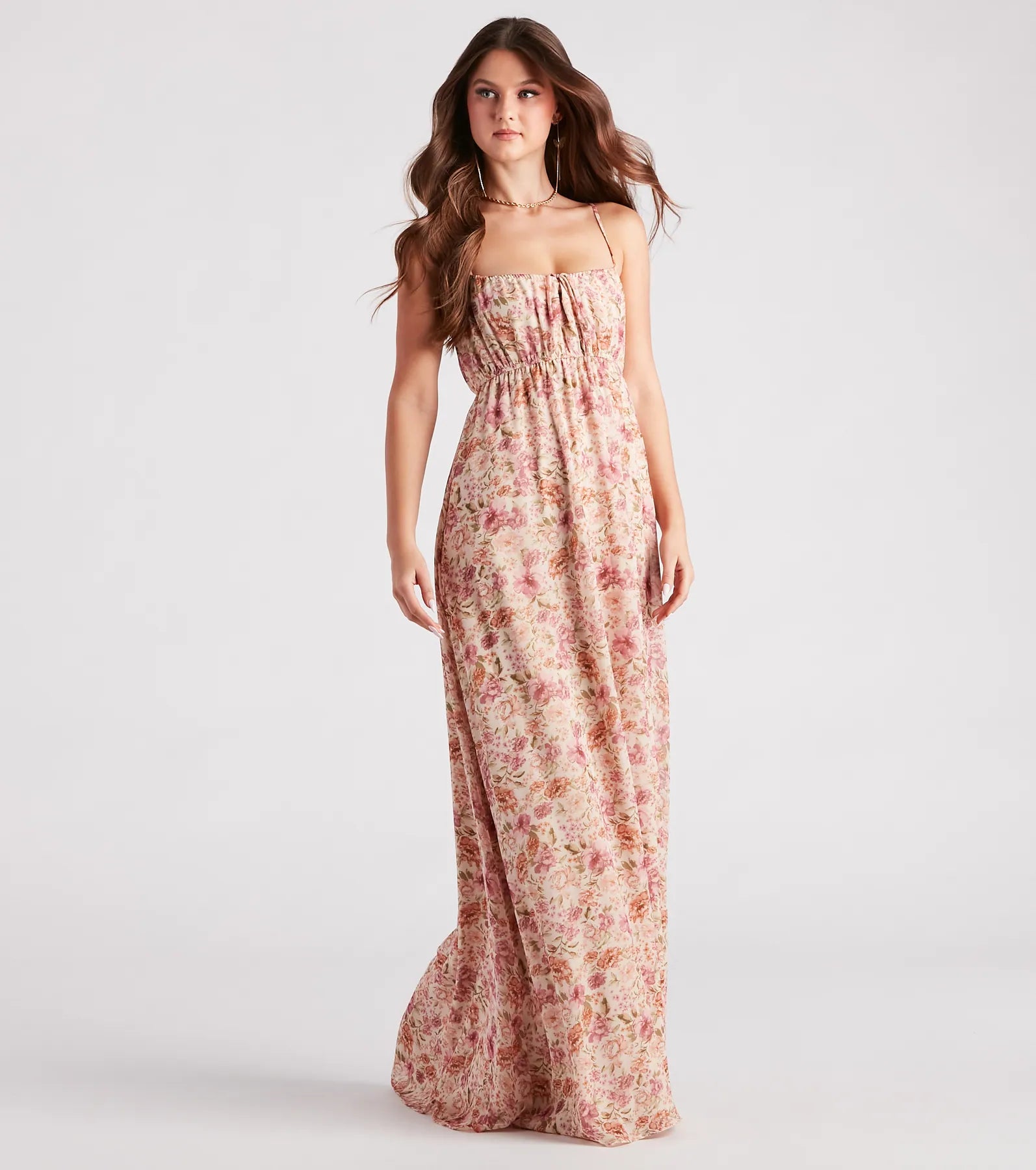 Danika Formal Chiffon Floral A-Line Dress - Image 3