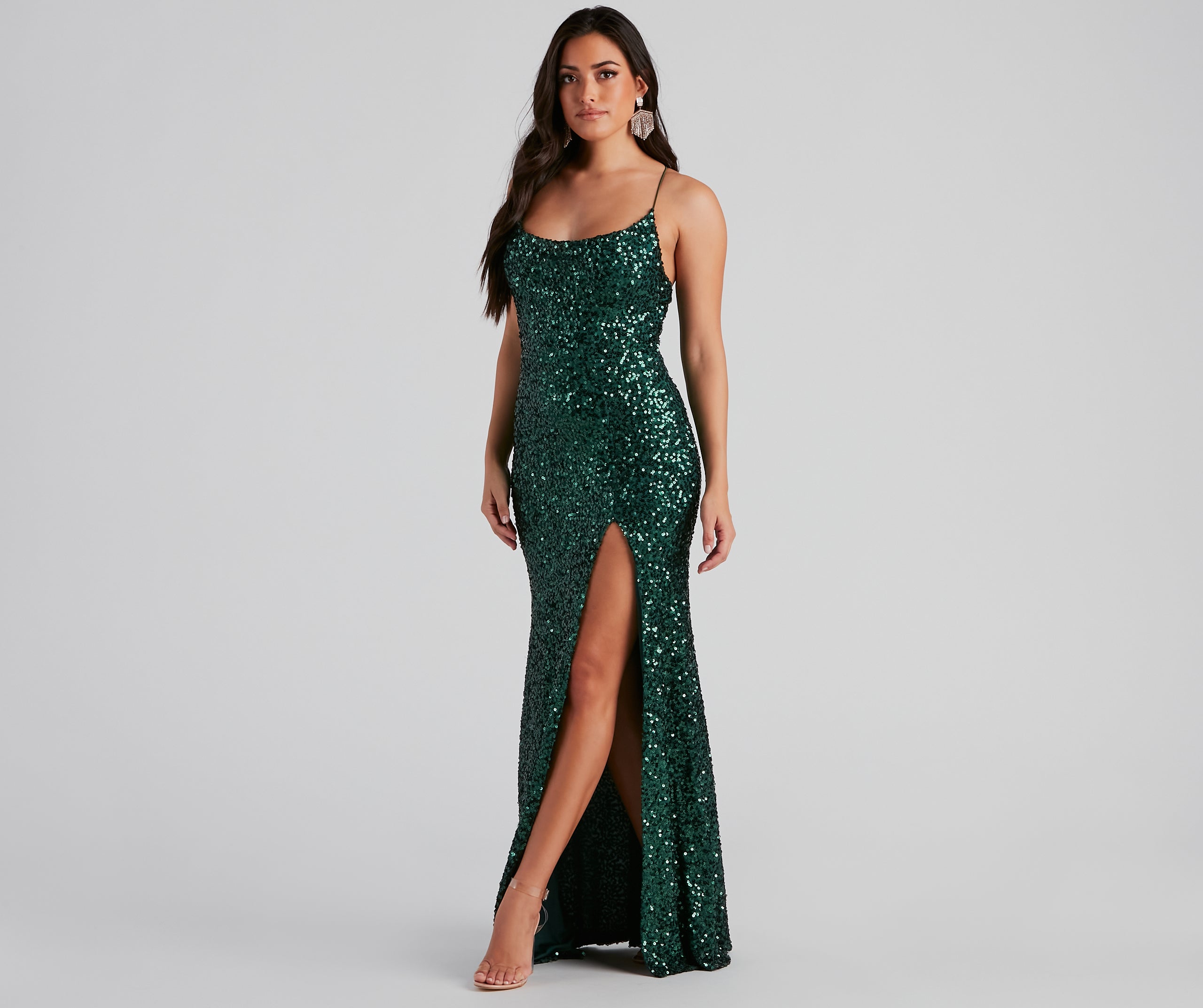 Esperanza Formal Sequin Cowl Dress - Image 10
