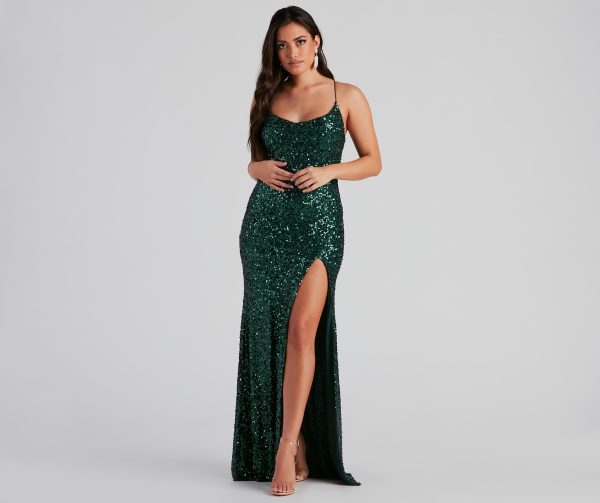 Esperanza Formal Sequin Cowl Dress - Image 12