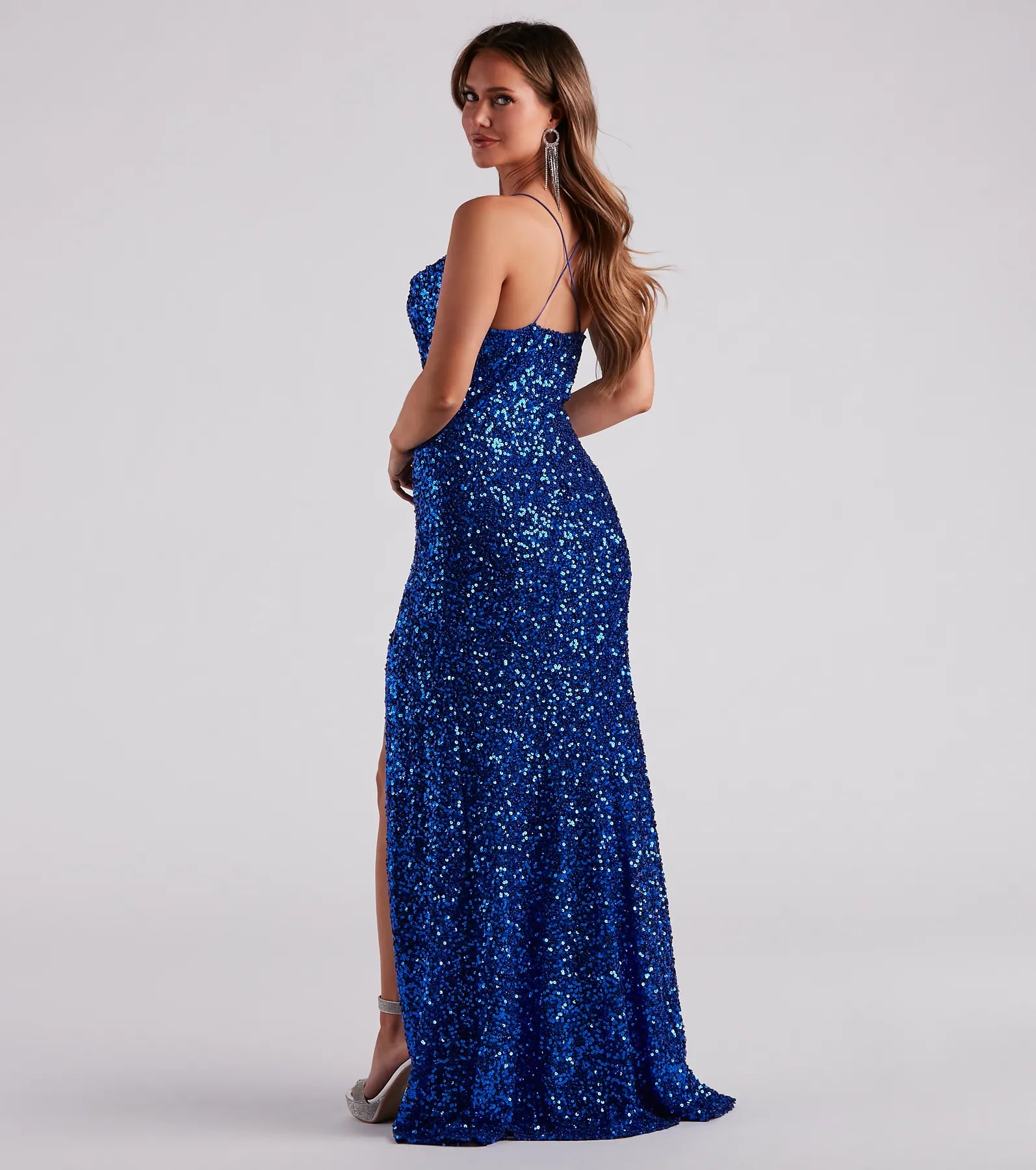 Esperanza Formal Sequin Cowl Dress - Image 2