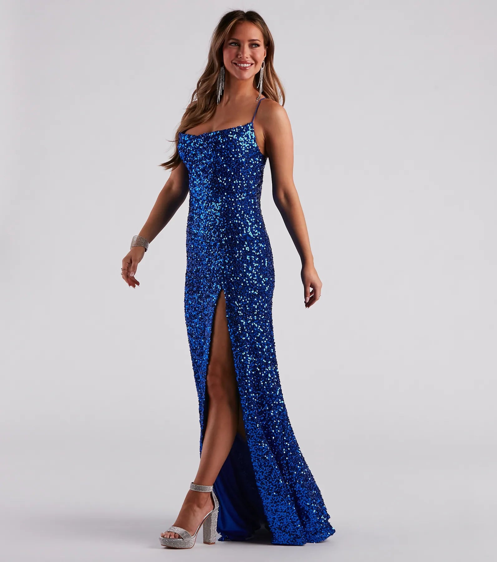 Esperanza Formal Sequin Cowl Dress - Image 3