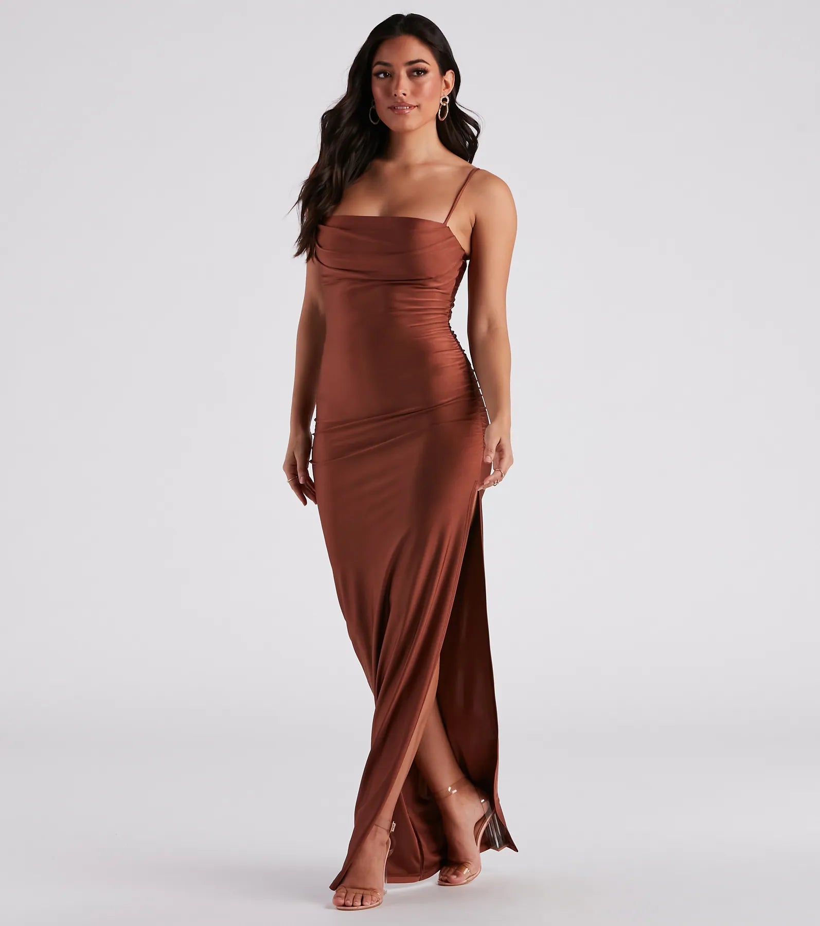 Ella Cowl Neck Satin Dress - Image 13