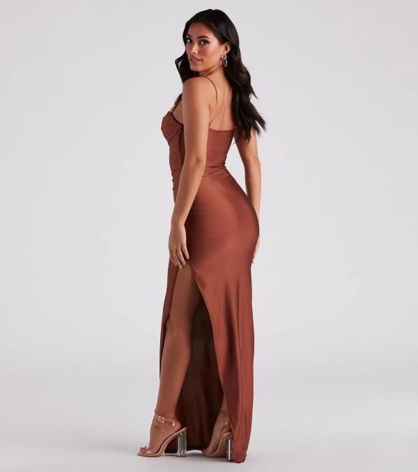 Ella Cowl Neck Satin Dress - Image 14