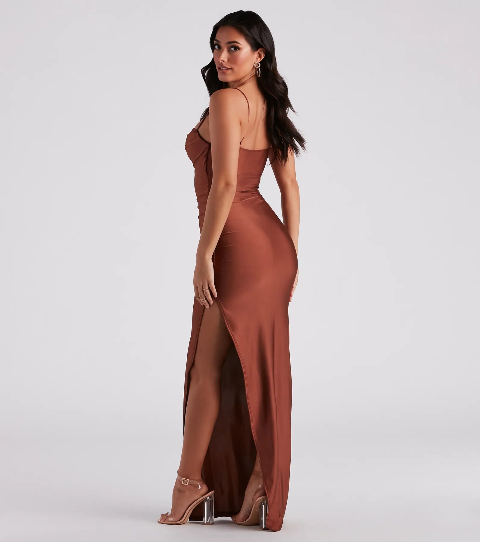 Ella Cowl Neck Satin Dress - Image 14