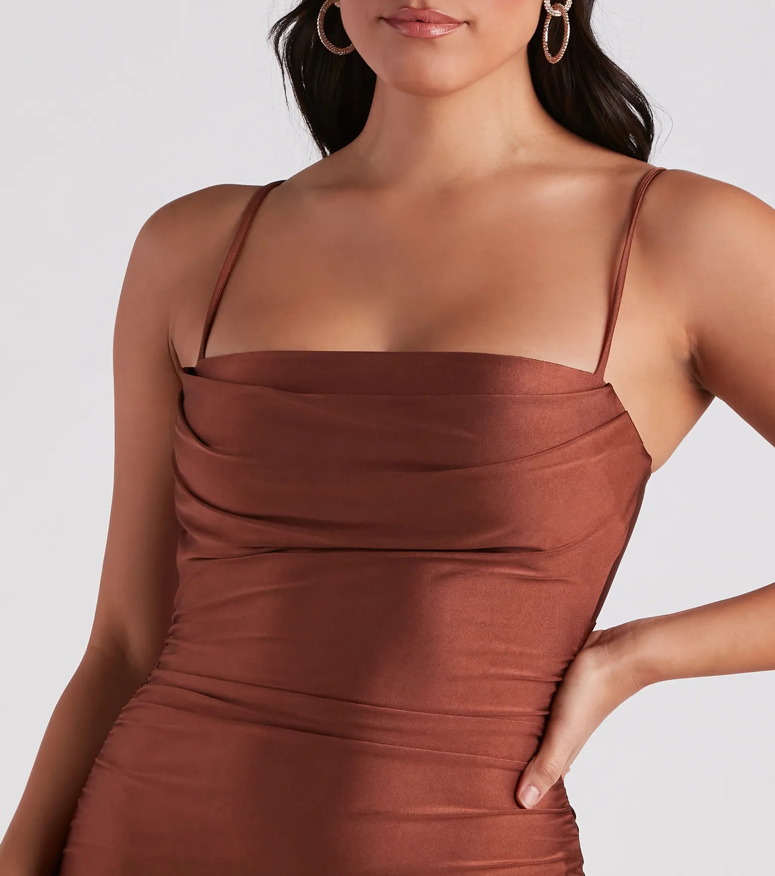 Ella Cowl Neck Satin Dress - Image 16