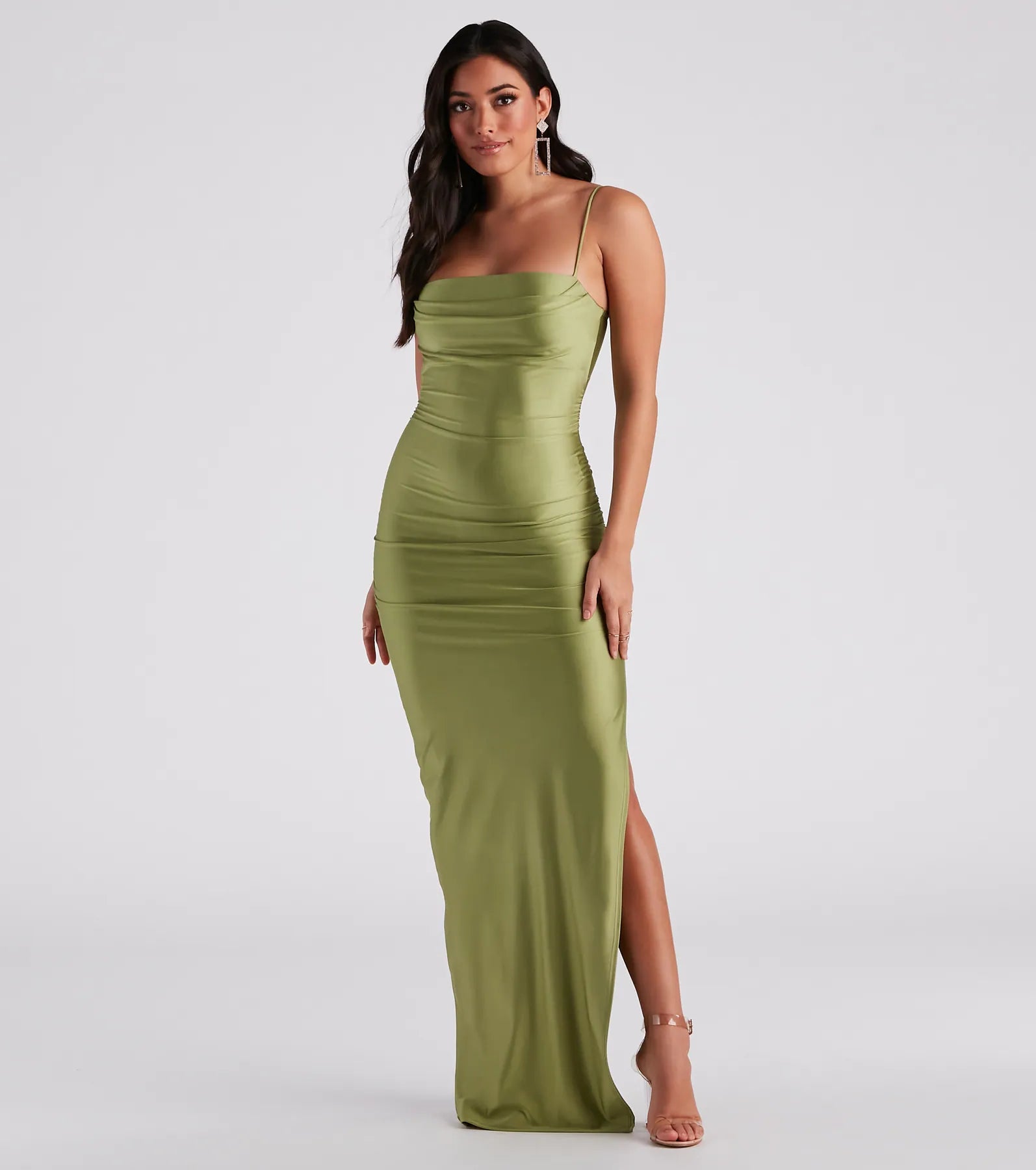 Ella Cowl Neck Satin Dress - Image 17