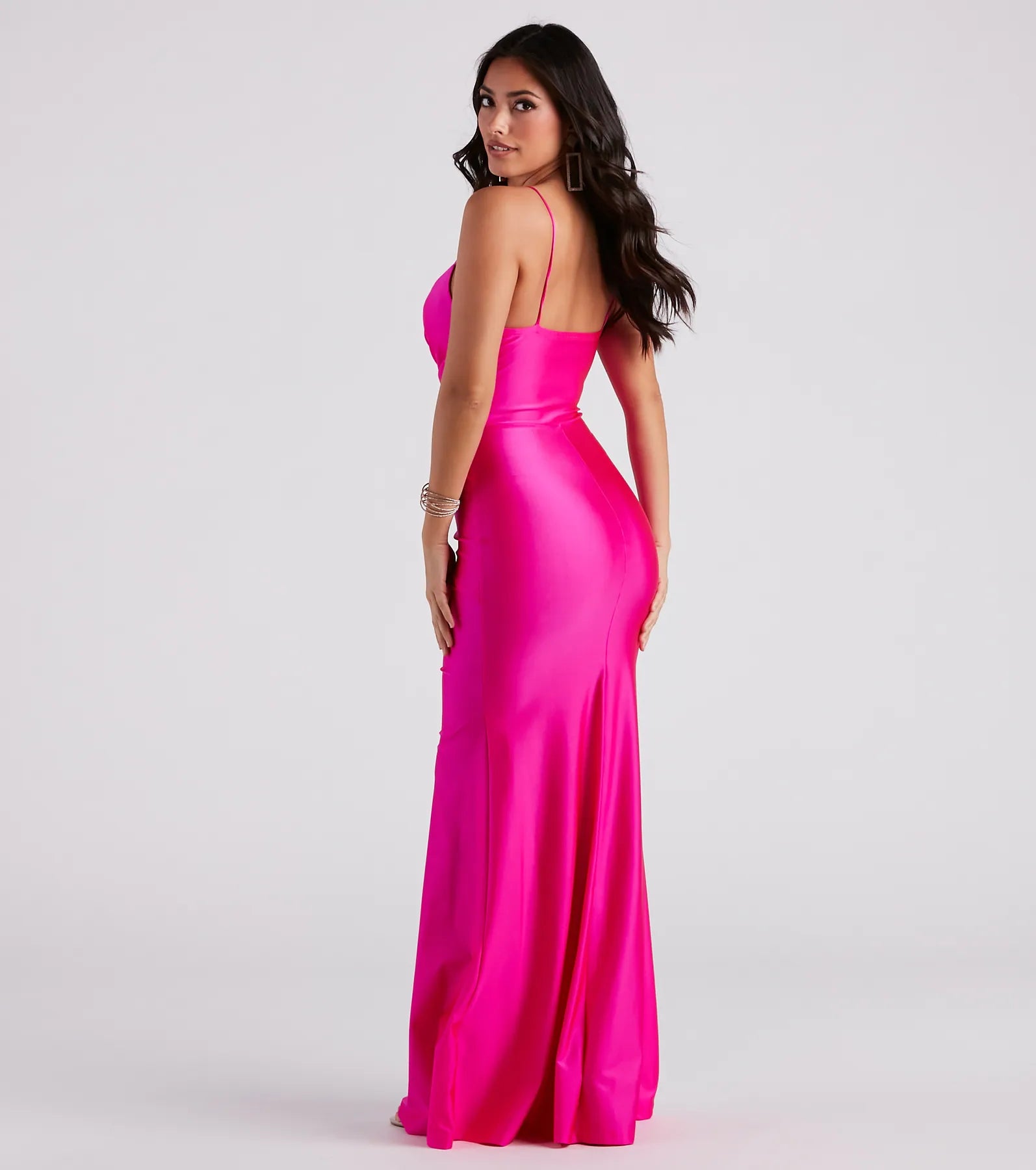 Keyla Satin Wrap A-Line Formal Dress - Image 2