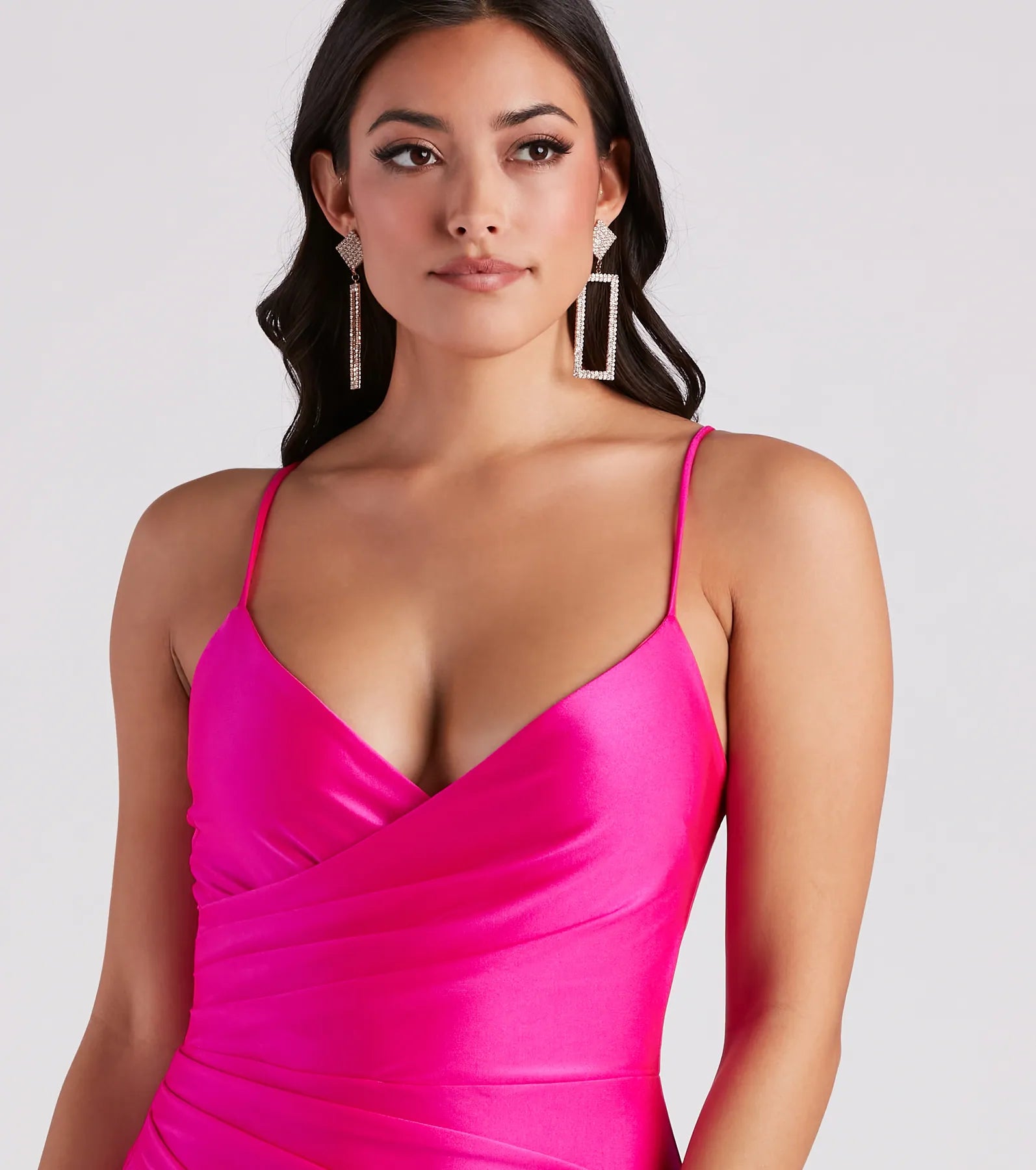 Keyla Satin Wrap A-Line Formal Dress - Image 4