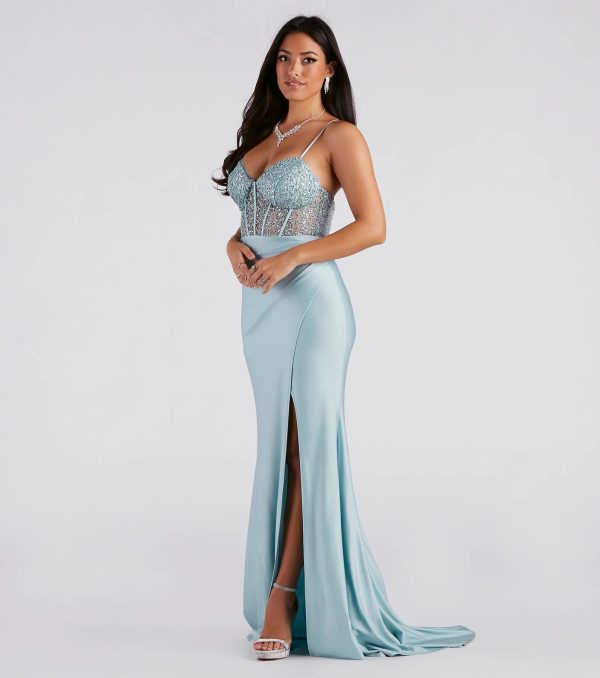 Everly Formal Lace Corset Mermaid Dress - Image 3
