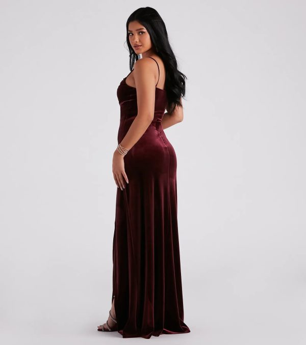 Elaine Formal Velvet A-Line Dress - Image 2