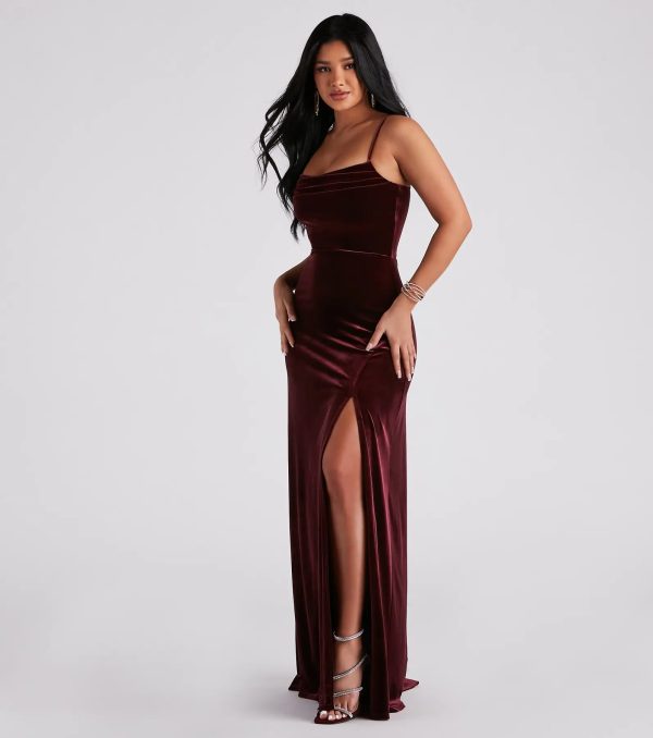 Elaine Formal Velvet A-Line Dress - Image 3