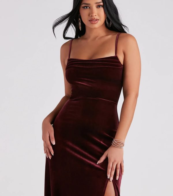 Elaine Formal Velvet A-Line Dress - Image 4