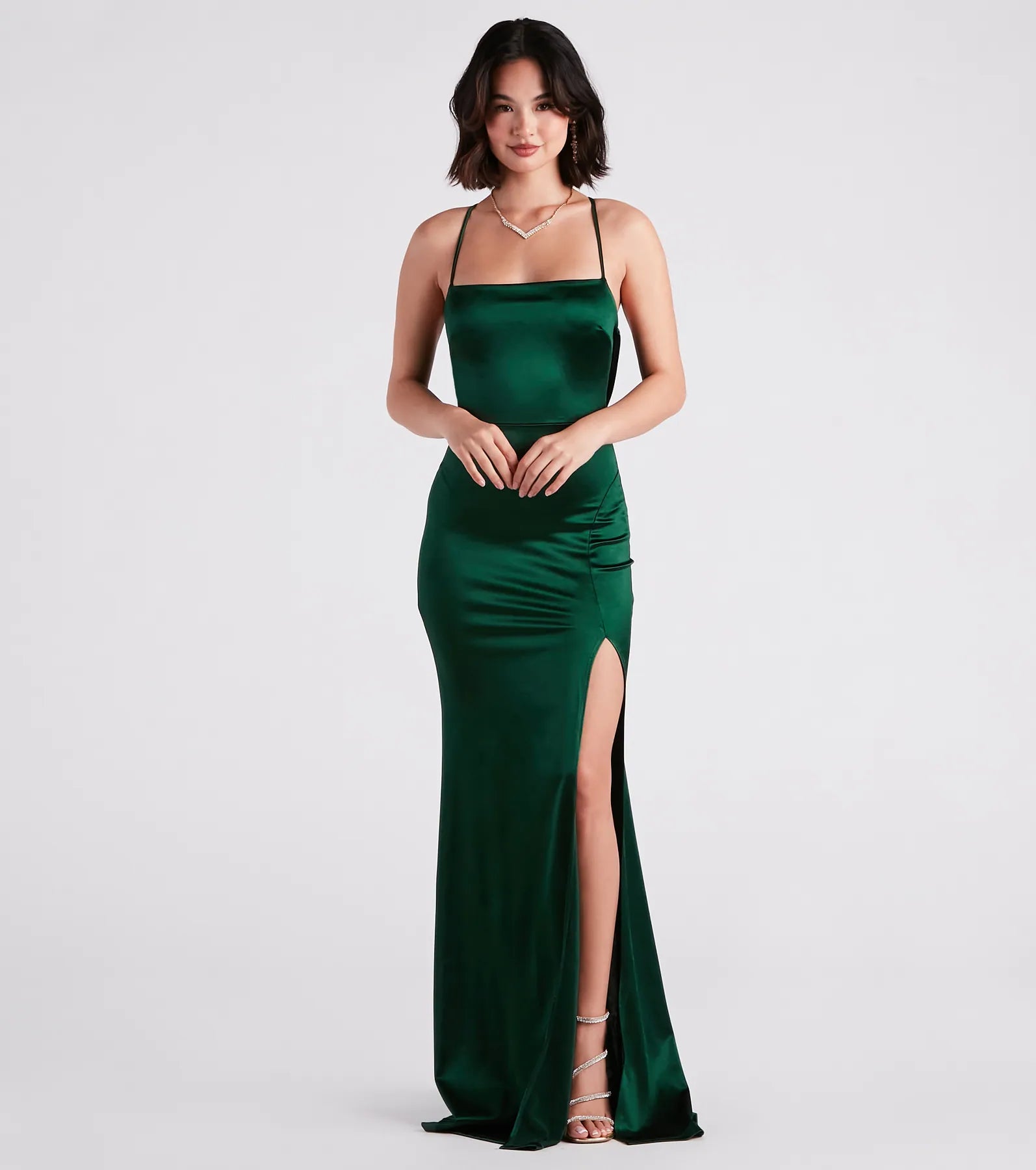 Ilya Satin Backless Mermaid Dress - Image 5