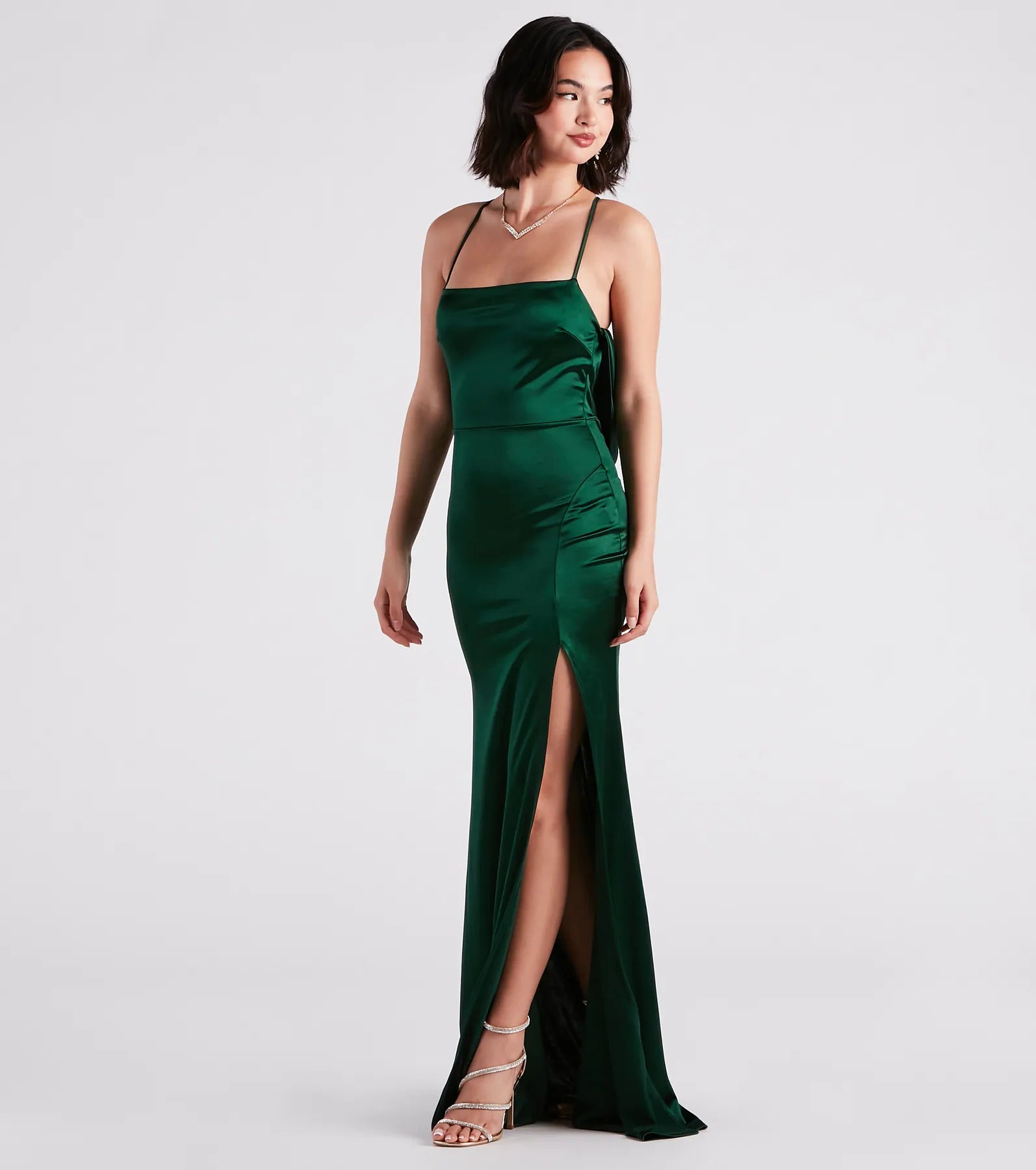 Ilya Satin Backless Mermaid Dress - Image 7