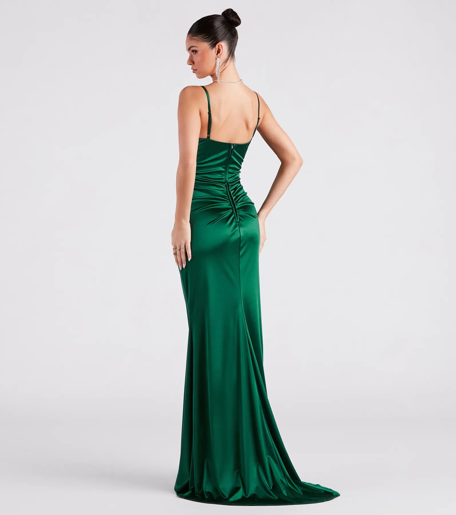 Marley Formal Satin Cowl Neck Mermaid Dress - Image 2