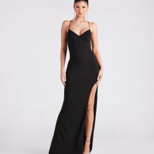 Esmerelda Formal Crepe Strappy Mermaid Dress