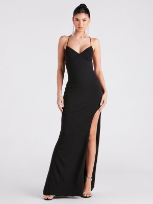 Esmerelda Formal Crepe Strappy Mermaid Dress