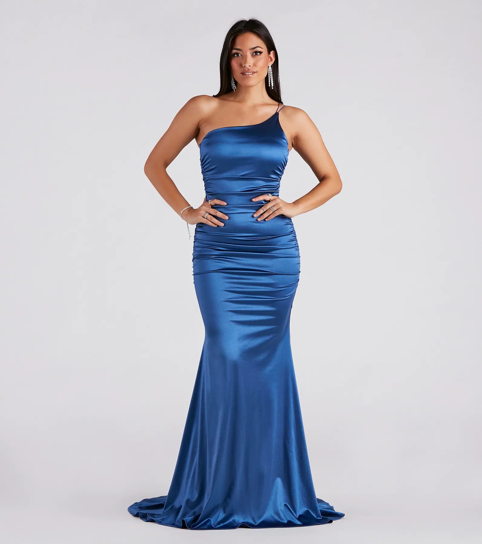 Faith Formal Glitter Ruche Mermaid Dress - Image 5