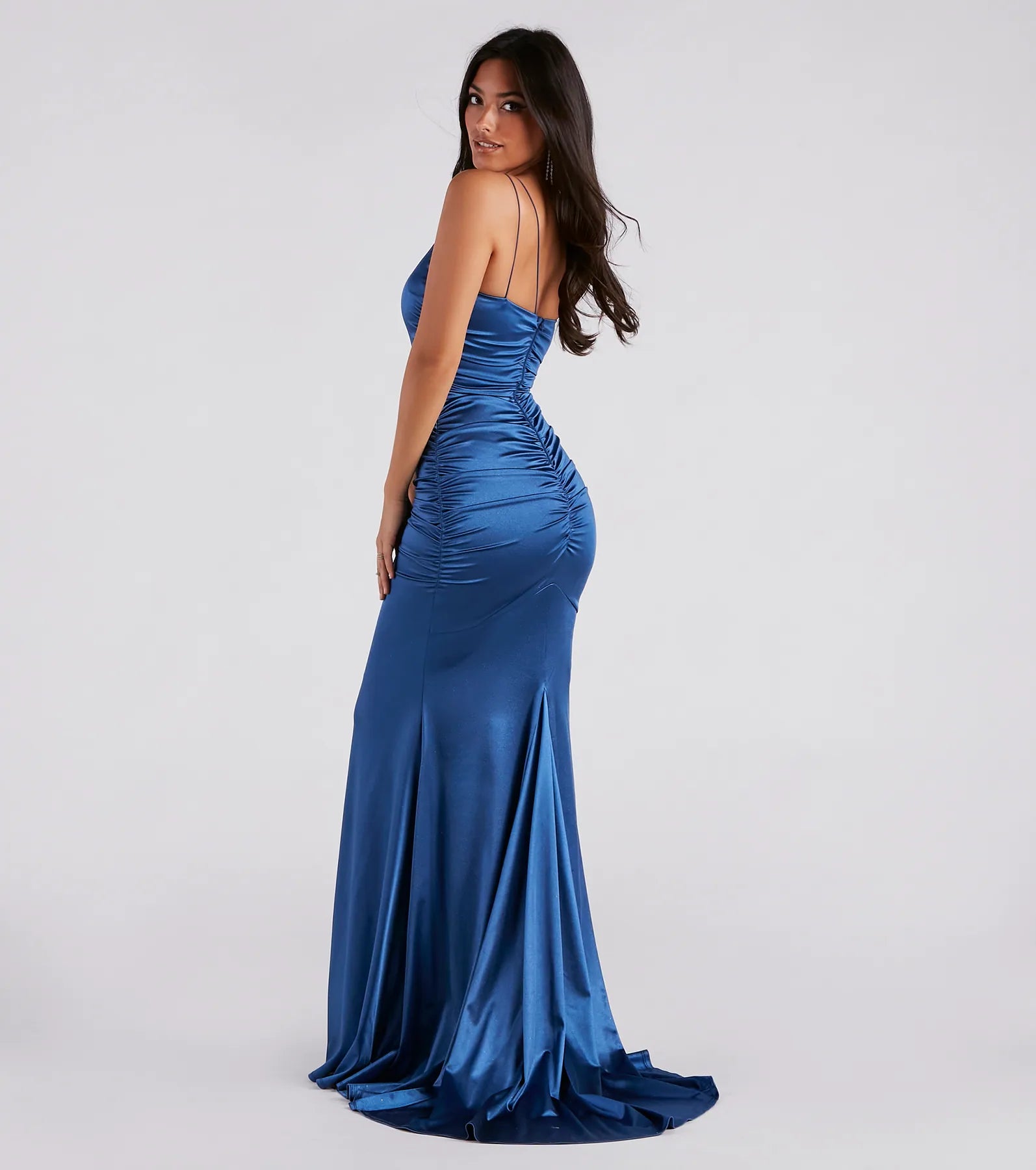 Faith Formal Glitter Ruche Mermaid Dress - Image 6