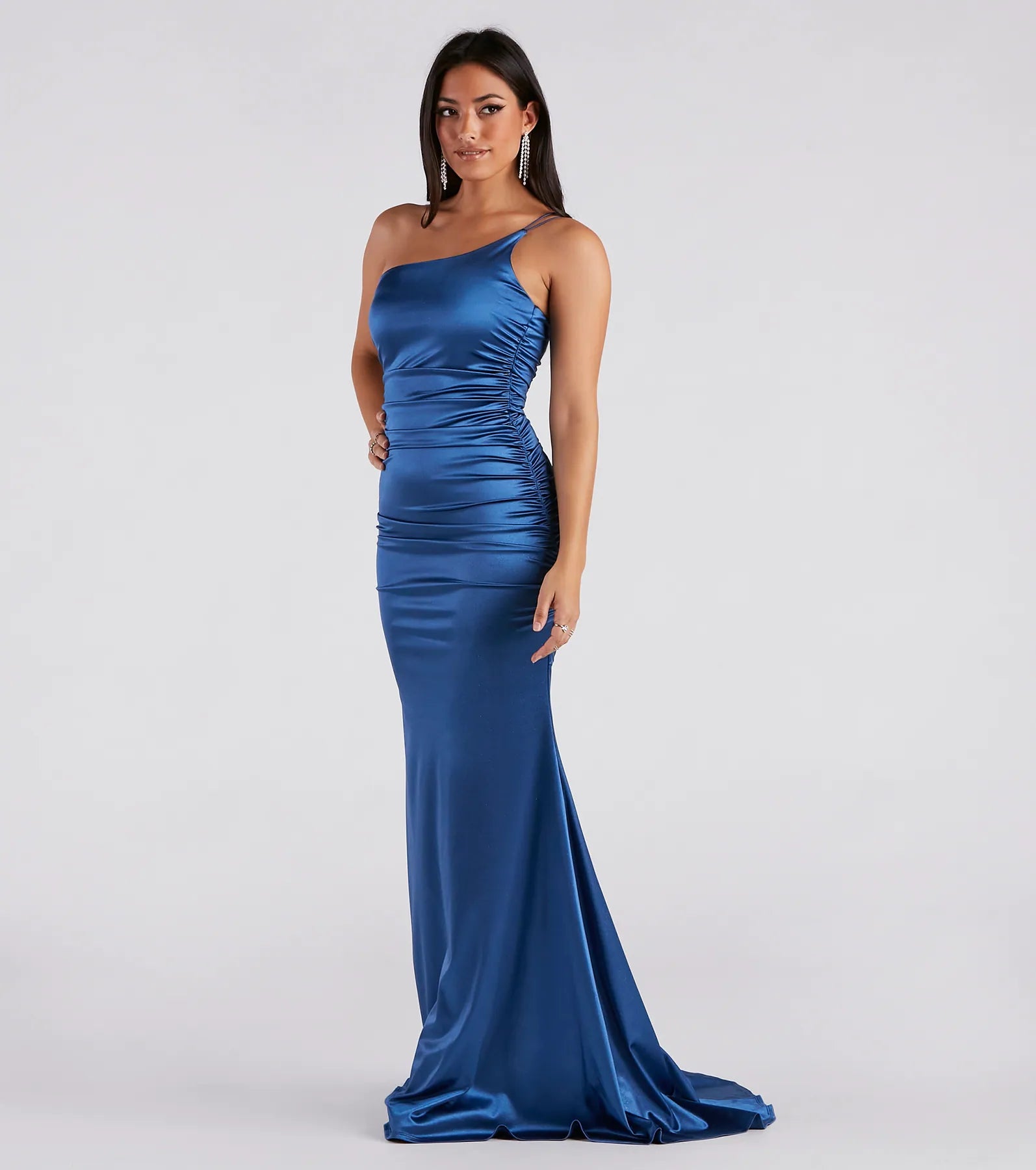 Faith Formal Glitter Ruche Mermaid Dress - Image 7