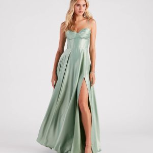Lianne Satin Corset A-Line Formal Dress