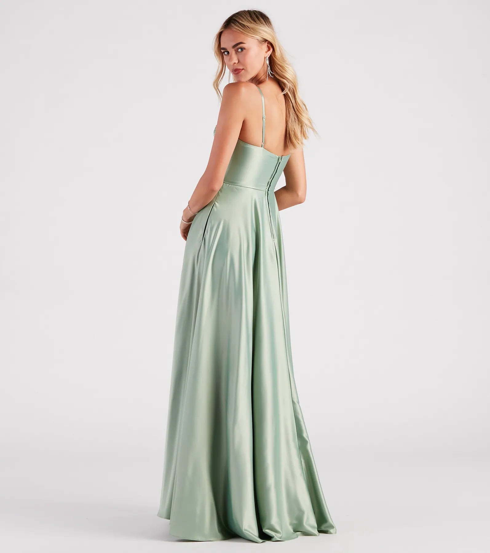 Lianne Satin Corset A-Line Formal Dress - Image 2
