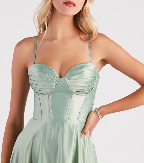 Lianne Satin Corset A-Line Formal Dress - Image 4