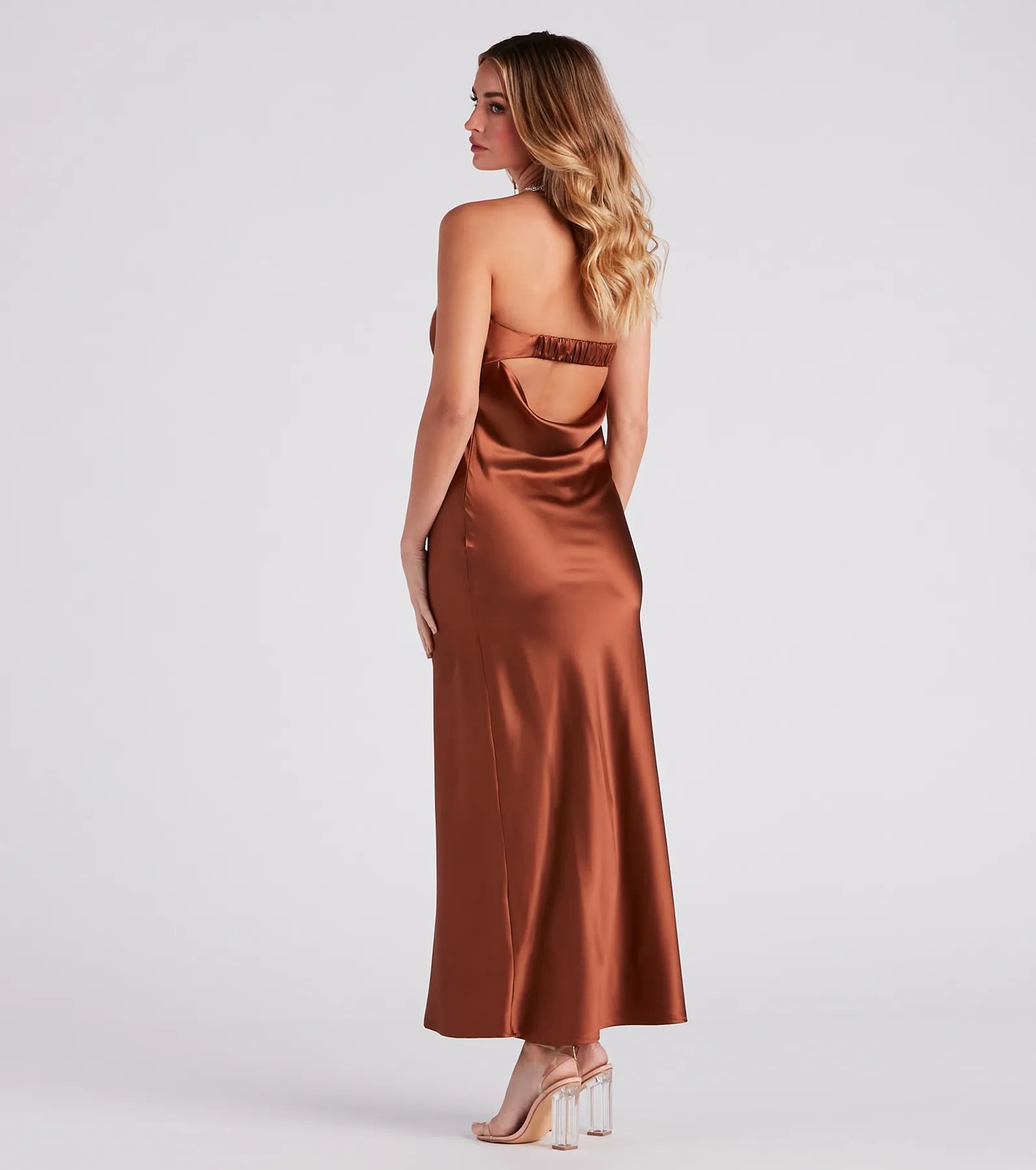Jaylee Strapless Satin Formal Dress - Image 6