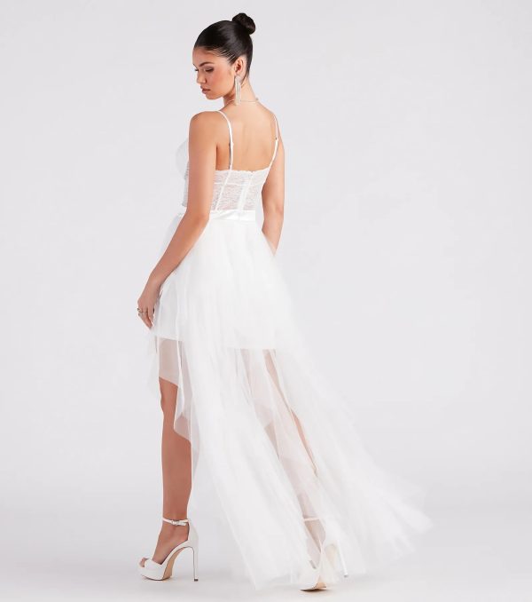 Ashlie Formal Lace Corset Ruffled Dress - Image 2