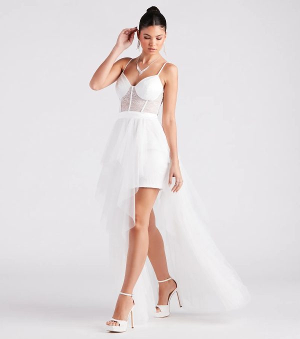 Ashlie Formal Lace Corset Ruffled Dress - Image 3