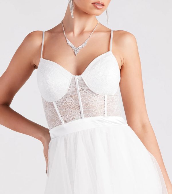 Ashlie Formal Lace Corset Ruffled Dress - Image 4